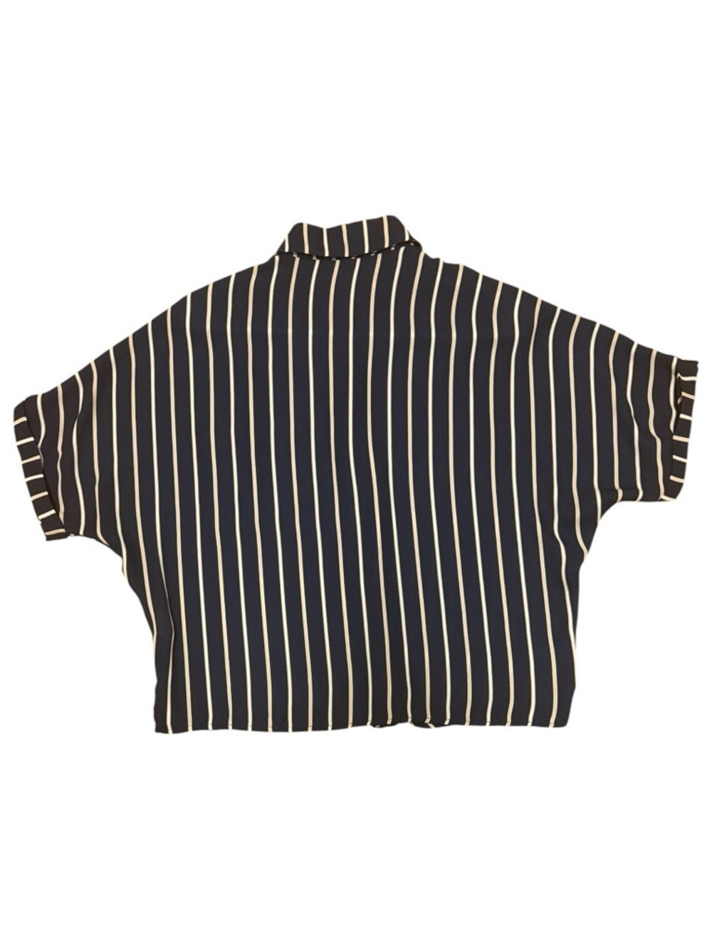S.R. by Sweet Rain Striped Short  Sleeve Blouse - Preowned, Very Nice - Picture 4 of 7